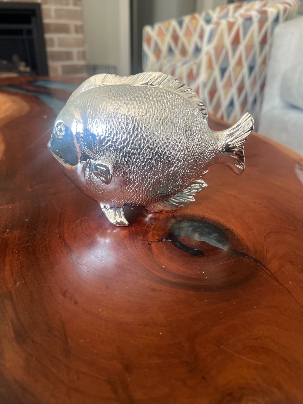 Silver Fish Figurine Decorative Accent - Brand